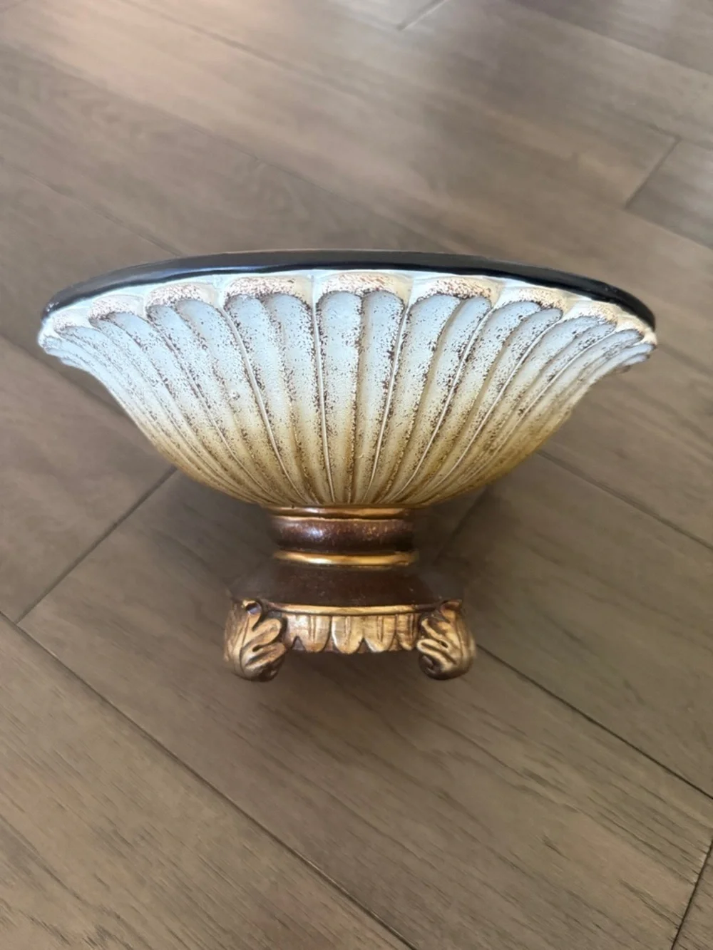 Decorative elegant Cream and Gold Accent Bowl - Home Accents